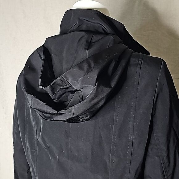Calvin Klein Black Raincoat with Removable Hood size M/L - Picture 7 of 14